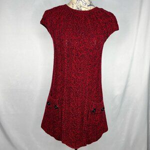 Style & Co Petite Red Cable Knit Scoop Neck Tunic WPL 8046 US Ladies Size PM